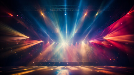 Fototapeta na wymiar silhouette of a crowd of people dancing in a dark concert