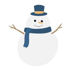 snowman with scarf cartoon illustration