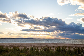 sunset over the sea beach