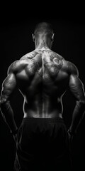 Fototapeta na wymiar Muscles, Bodybuilding, Fitness, Menpower with AI
