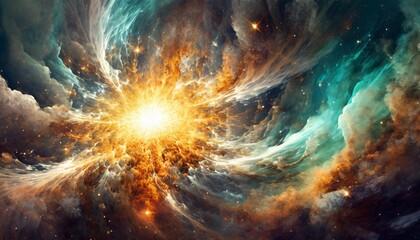 Big bang universe explosion, supernova blast, deep space
