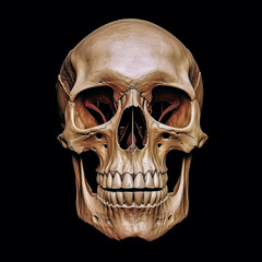 Obraz premium skull drawn on a black background with AI