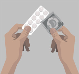contraceptives. Condoms and pills.