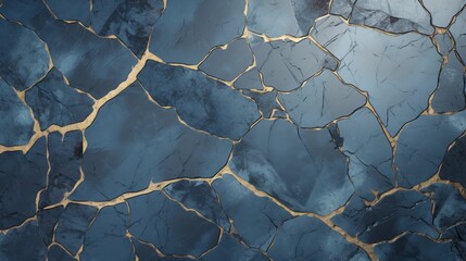 dark blue and gold marble surface background, in the style of wavy lines