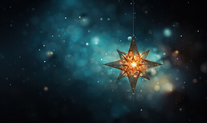 Obraz na płótnie Canvas Abstract Christmas star on a blurred background.
