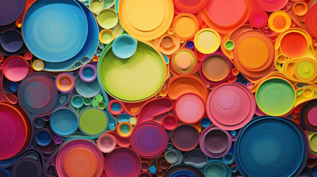 Vibrant abstract circles in a colorful mosaic pattern