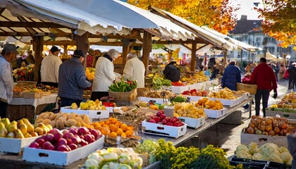 Farmers Market during autumn time