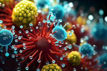 Microscopic Abstract Science Germs and Molecules