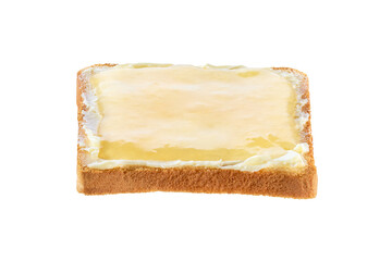 Toast with ginger jam and butter isolated on white background. With clipping path.