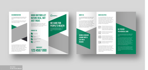 Medical health care trifold brochure, Company or business brochure template