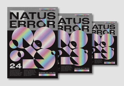 Creative Poster Layout Design with Holo Gradient Forms