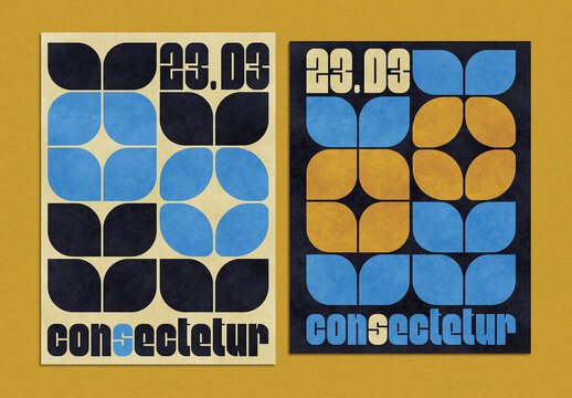 Bauhaus Poster Layout Design with Bold Geometric Forms
