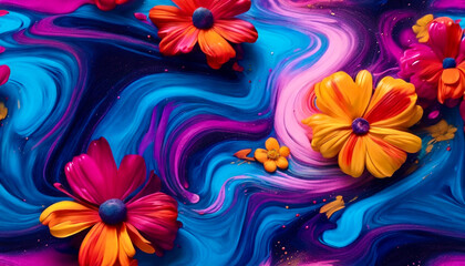Fototapeta na wymiar abstract background with flowers