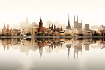 Fototapeta premium city skyline, generative ai