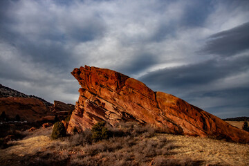 Red Rock Formations Aglow in the Warm Embrace of Sunset Splendor