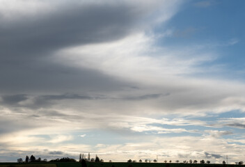 Fototapeta na wymiar dark clouds, heavy clouds over the landscape, rainy clouds