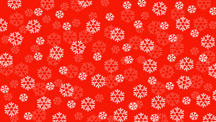 Red seamless background with snowflakes