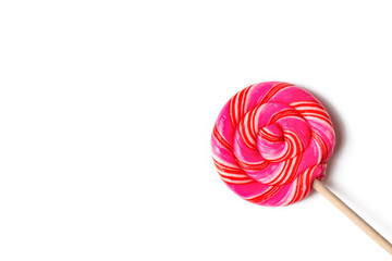 Colorful lollipop, colorful candies on a white background