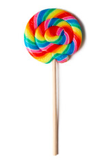 Colorful lollipop, colorful candies on a white background