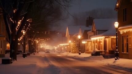 Cozy small town charm in winter 