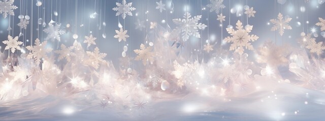 Background with shiny snowflakes