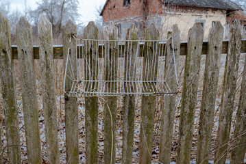 Abandoned depopulated town and houses in Poland in the village of Raduchów. Planned construction...