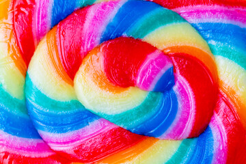 Colorful lollipop, colorful candies on a white background
