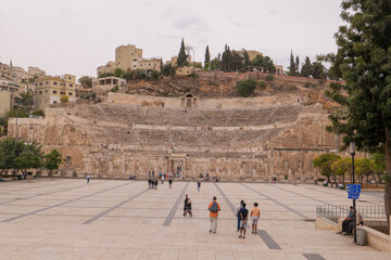 Das Amphitheater, Römische Theater von Amman befindet sich im Zentrum von Amman, der Hauptstadt...