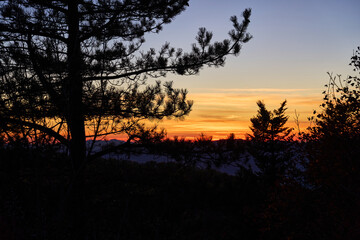 Obraz premium Sunset at Monte Livata, Monti Simbruini Natural Regional Park 