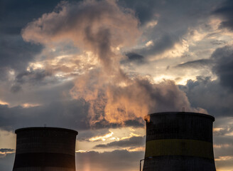 factory smoke coming out of chimney pollution and global warming