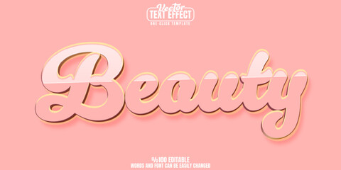 Beauty editable text effect, customizable cosmetic and makeup 3D font style - obrazy, fototapety, plakaty