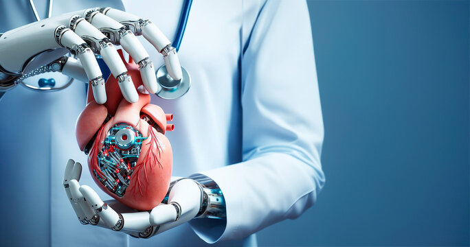 Coraz&oacute;n artificial mostrado por doctor ciborg. Tecnolog&iacute;a m&eacute;dica