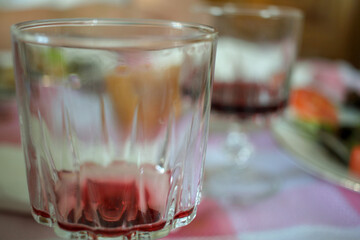 two empty glasses of wine