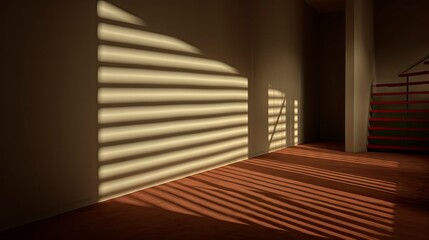Fototapeta premium Interplay of Light and Shadow in a Modern Minimalist Room.