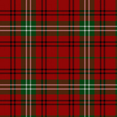 Black, Green, Red, White Tartan Weave Pattern - Tile