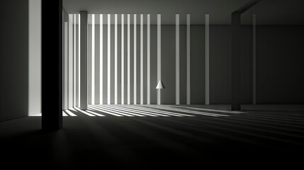 Interplay of Light and Shadow in a Modern Minimalist Room.