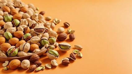 Warm illustration of nuts with copyspace perfect for advertising or related topics