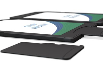 Memory Cards Set on White Background