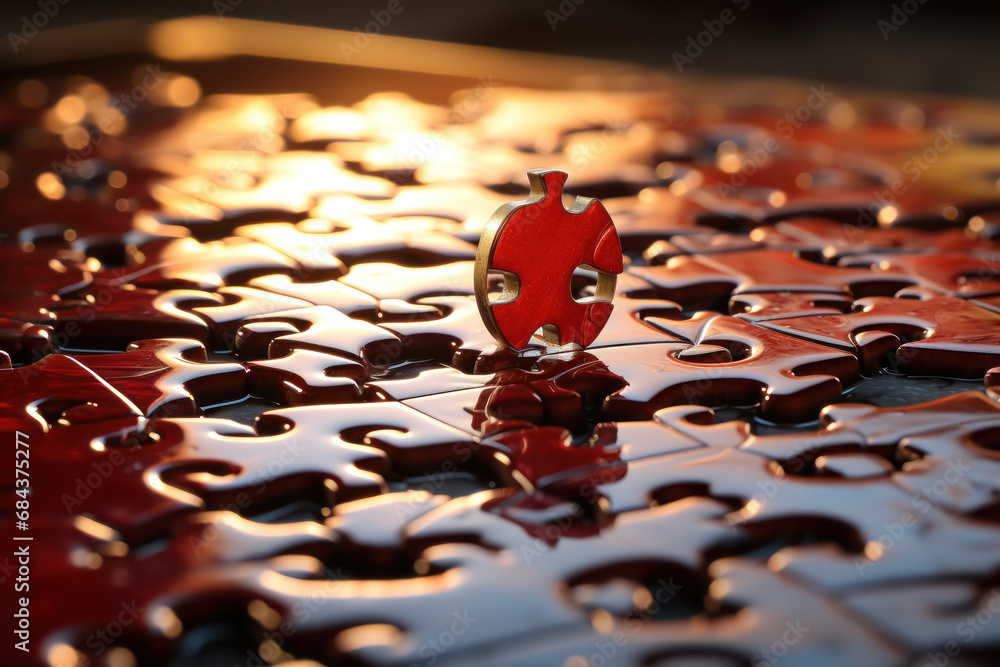 Poster a jigsaw puzzle missing a crucial piece, illustrating the incomplete nature of concepts without all 