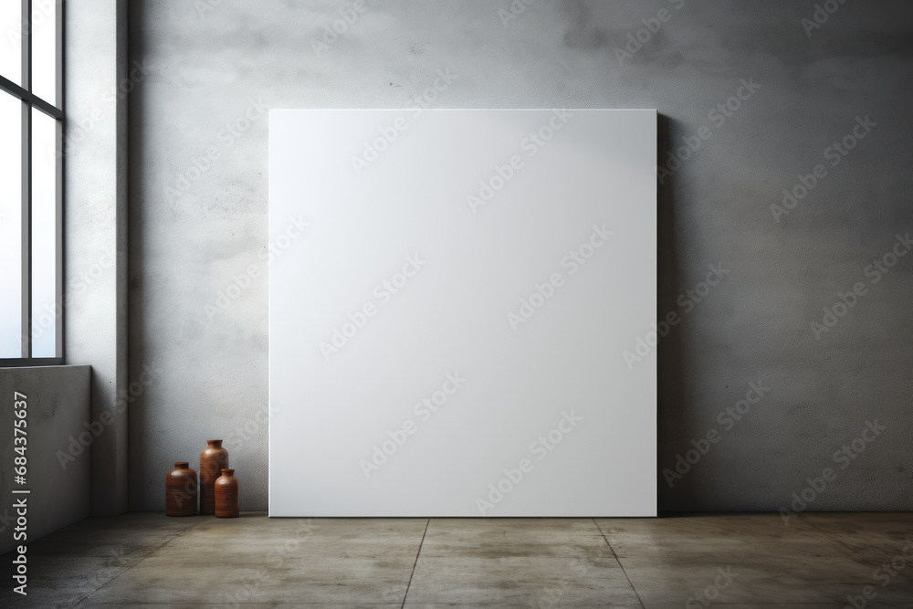 Poster a blank canvas with a single stroke, illustrating the power of simplicity in conveying profound conc