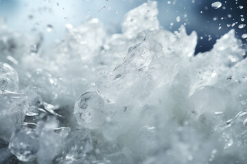 Hailstones bouncing off surfaces, creating a cacophony of percussive sounds during a hailstorm. Concept of icy percussion. Generative Ai.