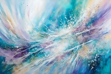 Beautiful sparkling white light with radiance, teal, lavender, soft pastel high frequency colors, cosmic scene, nurturance, kindness, comfort, cosmic beauty abstract painting- - obrazy, fototapety, plakaty