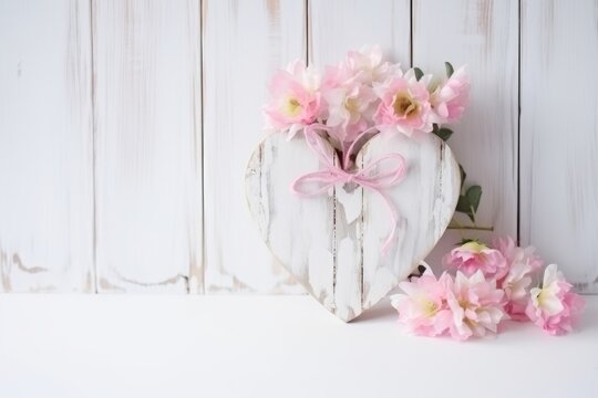 Flowers peonies and roses soft pastel color on wooden background. Beautiful composition. Valentine's Day, Easter, Birthday, Happy Women's Day, Mother's Day. View copy space