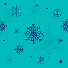Snowflakes Seamless Vector Pattern