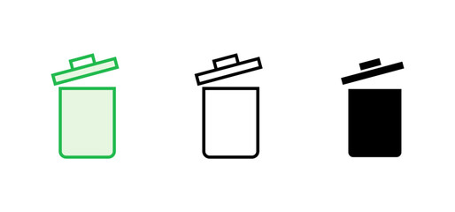 Trash icon set. trash can icon. delete icon vector. garbage