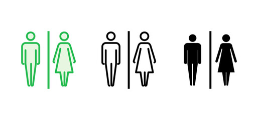 Toilet icon set. restrooms icon vector. bathroom sign. wc, lavatory