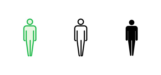 Man icon set. male icon vector. human symbol