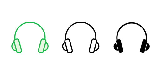 Headphone icon set. Headvector icon symbols