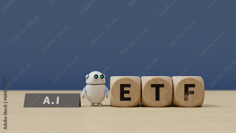 Poster background of introducing 'ai etf', 3d rendering