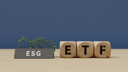 Background of introducing 'ESG ETF', 3d rendering